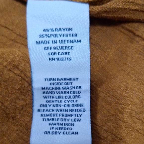 Nanette Lepore Ruffle Short Sleeve Blouse - L - Rust Brown - Picture 6 of 8